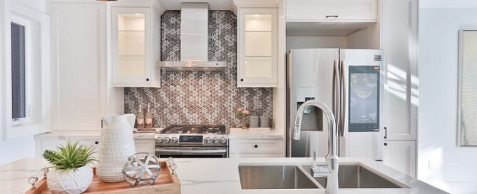 kitchen renovation project with new kitchen sink and applicances