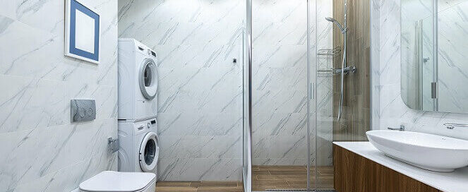 bathroom updated for plumbing efficiency